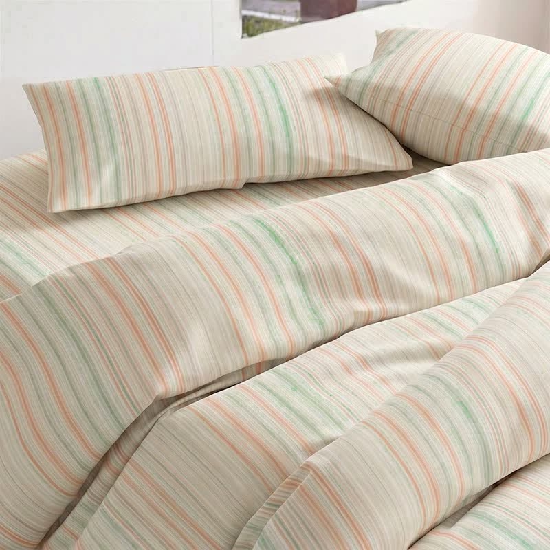 Pastel Pinstripe Minimalist Dorm Bedding Set - image 4