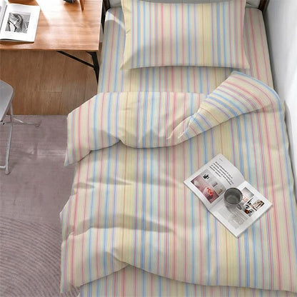 Pastel Pinstripe Minimalist Dorm Bedding Set - Twin XL - Pink Blue Stripe - 5-Piece Complete Set - image 6