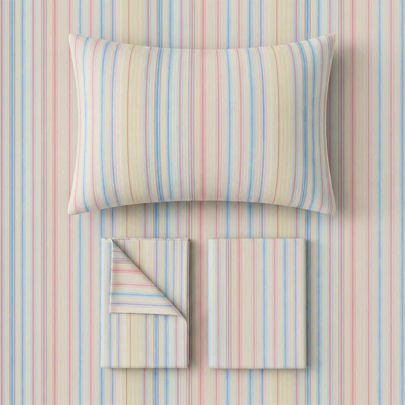 Pastel Pinstripe Minimalist Dorm Bedding Set - image 7