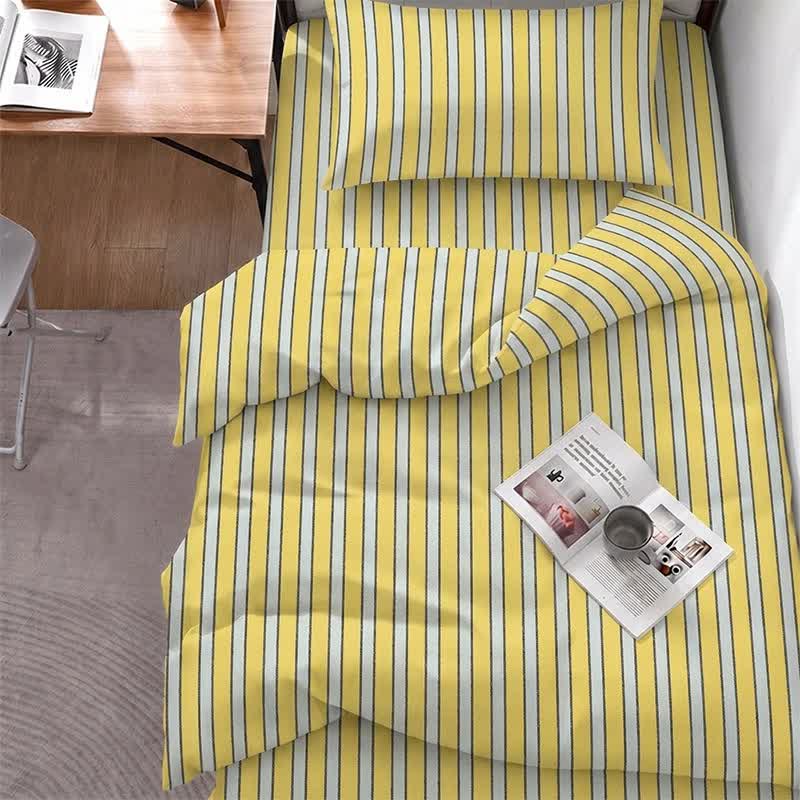 Modern Two-Tone Stripe Bedding Set - Twin XL - Yellow Stripe - 5-Piece Complete Set - image 0