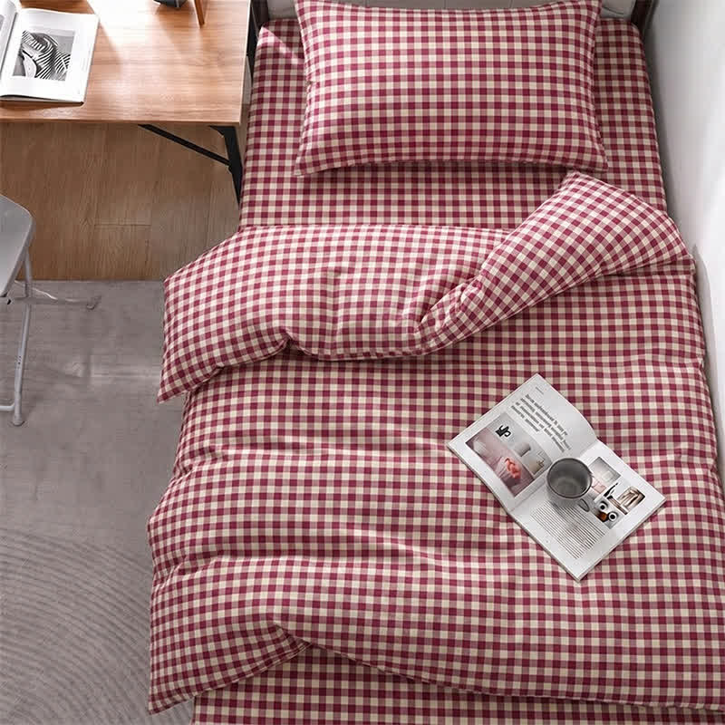 Red Gingham Twin XL Dorm Bedding Set - image 1