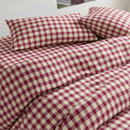 Red Gingham Twin XL Dorm Bedding Set - image 3
