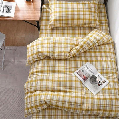 Mustard Plaid Twin XL Dorm Bedding Set - image 1