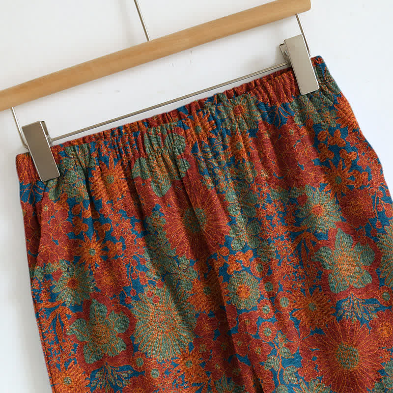 Vintage Floral Tie Strap Loungewear Set - image 5