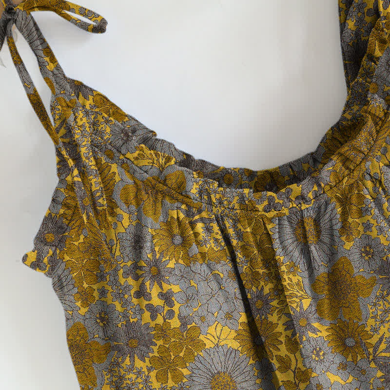 Vintage Floral Tie Strap Loungewear Set - image 10