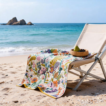 Floral 4-Layer Muslin Cotton Beach & Bath Towel - image 6