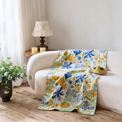 Botanical Floral 4-Layer Muslin Beach & Bath Towel - image 4