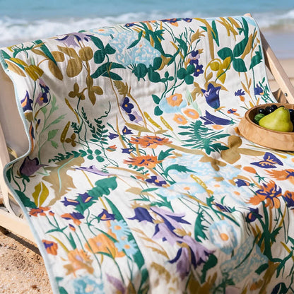 4-Layer Floral Cotton Muslin Beach & Bath Towel - image 6