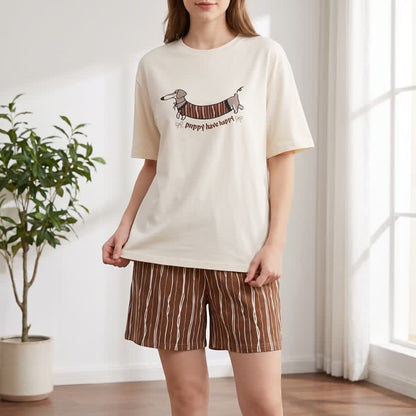 Walking Dachshund Cotton Lounge Set - image 1