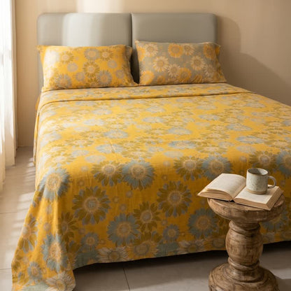 Sunflower Garden Cotton Gauze Bedspread - image 1