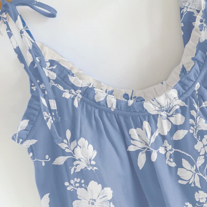 Botanical Floral Spaghetti Strap Loungewear - image 1