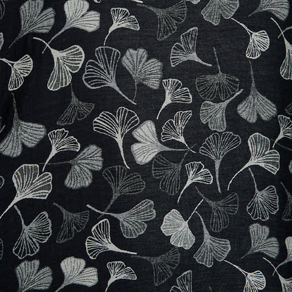 Black White Ginkgo Leaf Cotton Kimono Robe - image 6