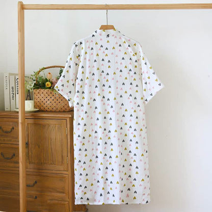 Cotton Double-Layer Muslin Kimono Nightgown - image 1