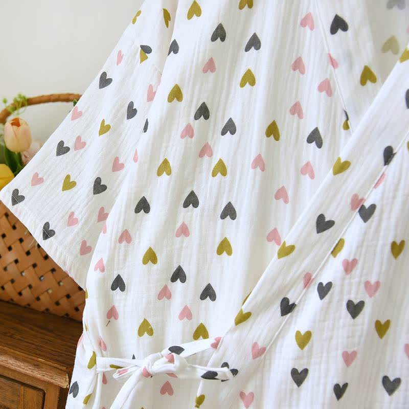 Cotton Double-Layer Muslin Kimono Nightgown - image 4