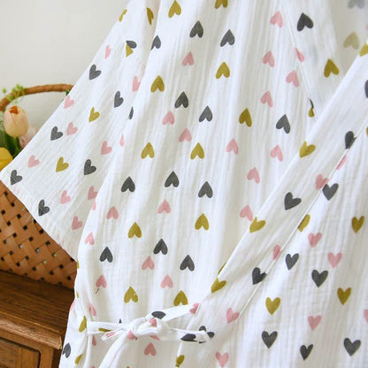 Cotton Double-Layer Muslin Kimono Nightgown - image 4