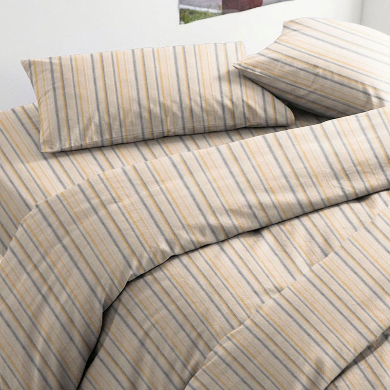 Neutral Striped Twin XL Dorm Bedding Set - image 3