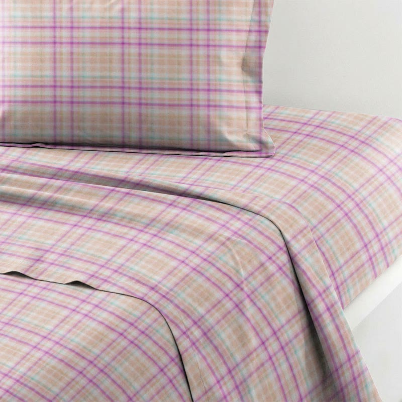 Soft Purple Plaid Twin XL Dorm Bedding Set - image 4