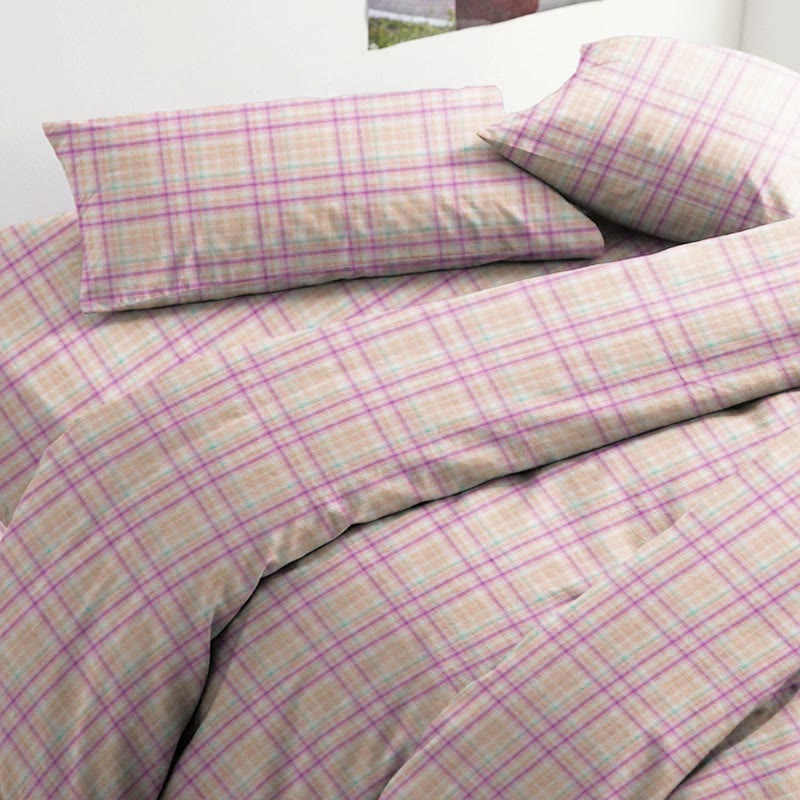 Soft Purple Plaid Twin XL Dorm Bedding Set - image 3