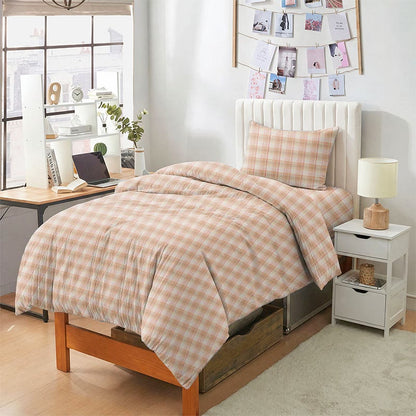 Pastel Gingham Twin XL Bedding Set - Orange - Twin XL - 5-Piece Complete Set - image 12
