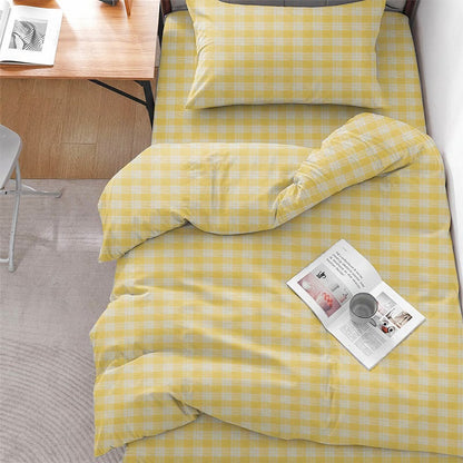 Sunny Gingham Twin XL Dorm Bedding Set - Yellow - Twin XL - 5-Piece Complete Set - image 0