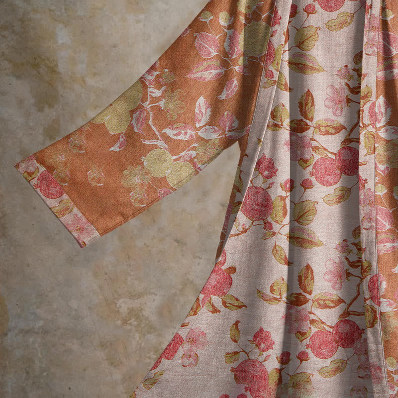 Botanical Pomegranate Print Cotton Kimono Robe - image 2