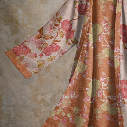 Botanical Pomegranate Print Cotton Kimono Robe - image 7