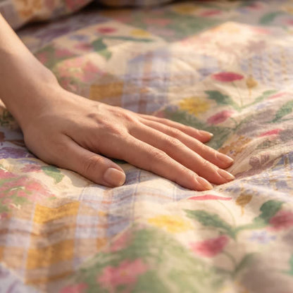 Garden Patchwork Floral Cotton Bedding Set - image 6