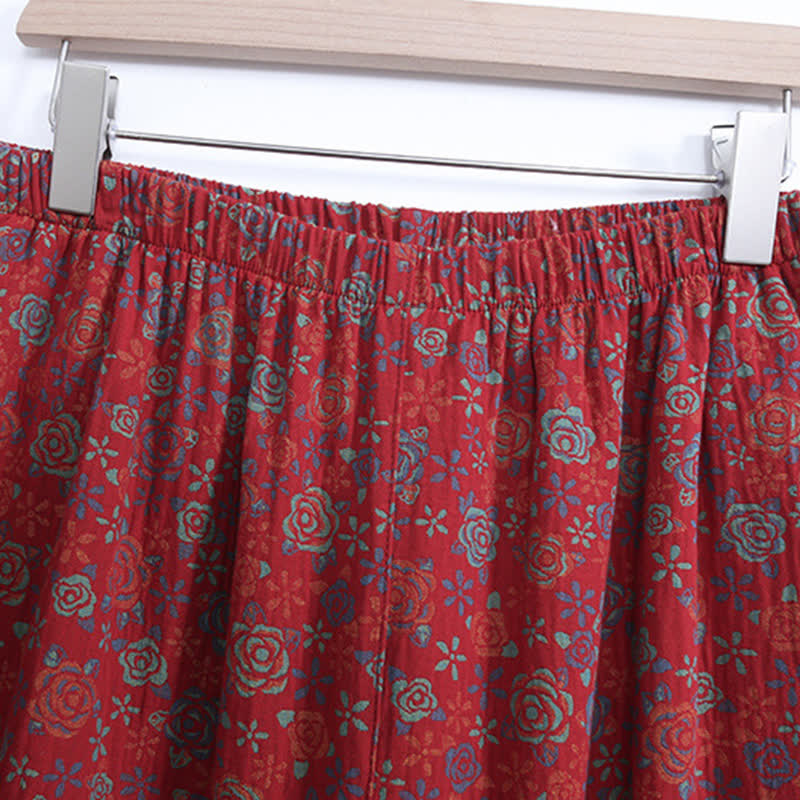 Plus Size Floral Cropped Capris Pants Loungewear - image 6