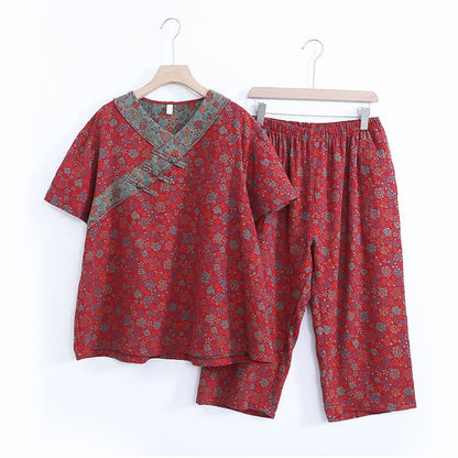 Plus Size Floral Cropped Capris Pants Loungewear - image 3