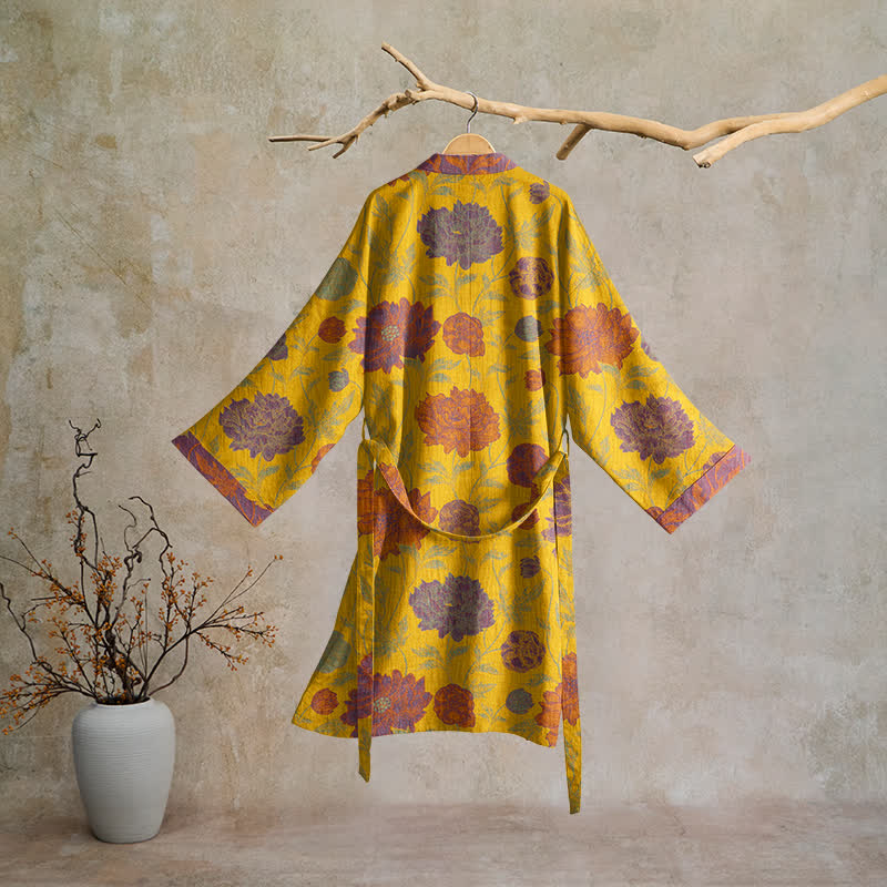 Vintage Floral Cotton Robe - image 21
