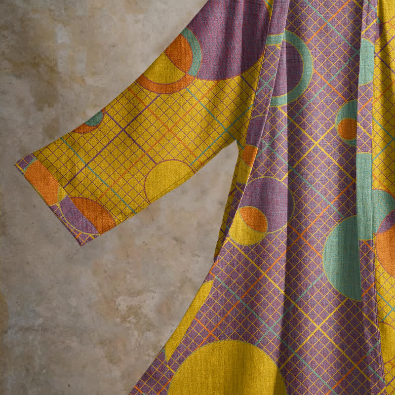 Retro Geometric Circle Cotton Robe - image 8