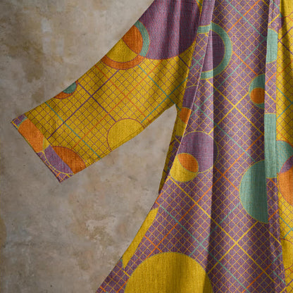 Retro Geometric Circle Cotton Robe - image 8