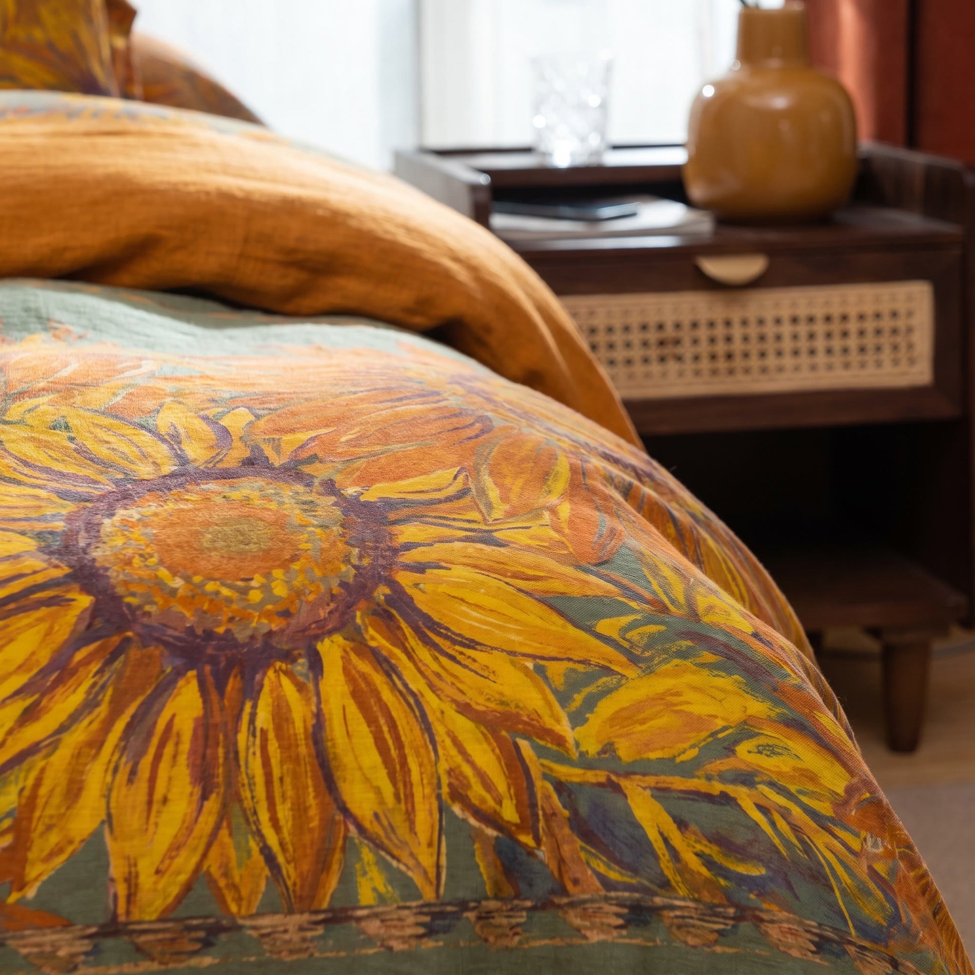 Vintage Sunflower Cotton Gauze Bedding Set - image 6