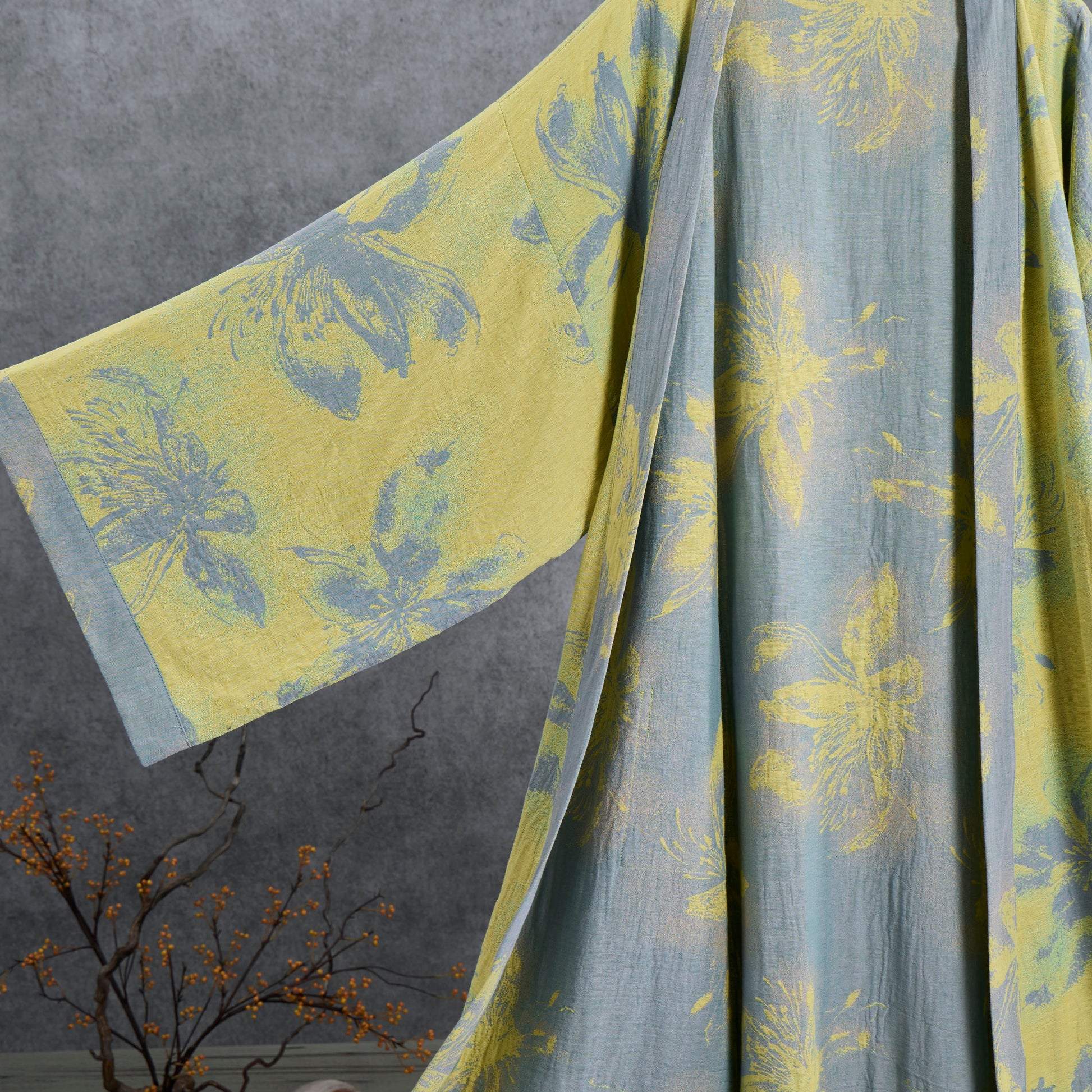 Azure Cotton Gauze Kimono Bathrobe - image 3