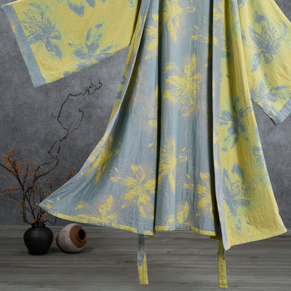 Azure Cotton Gauze Kimono Bathrobe - image 4
