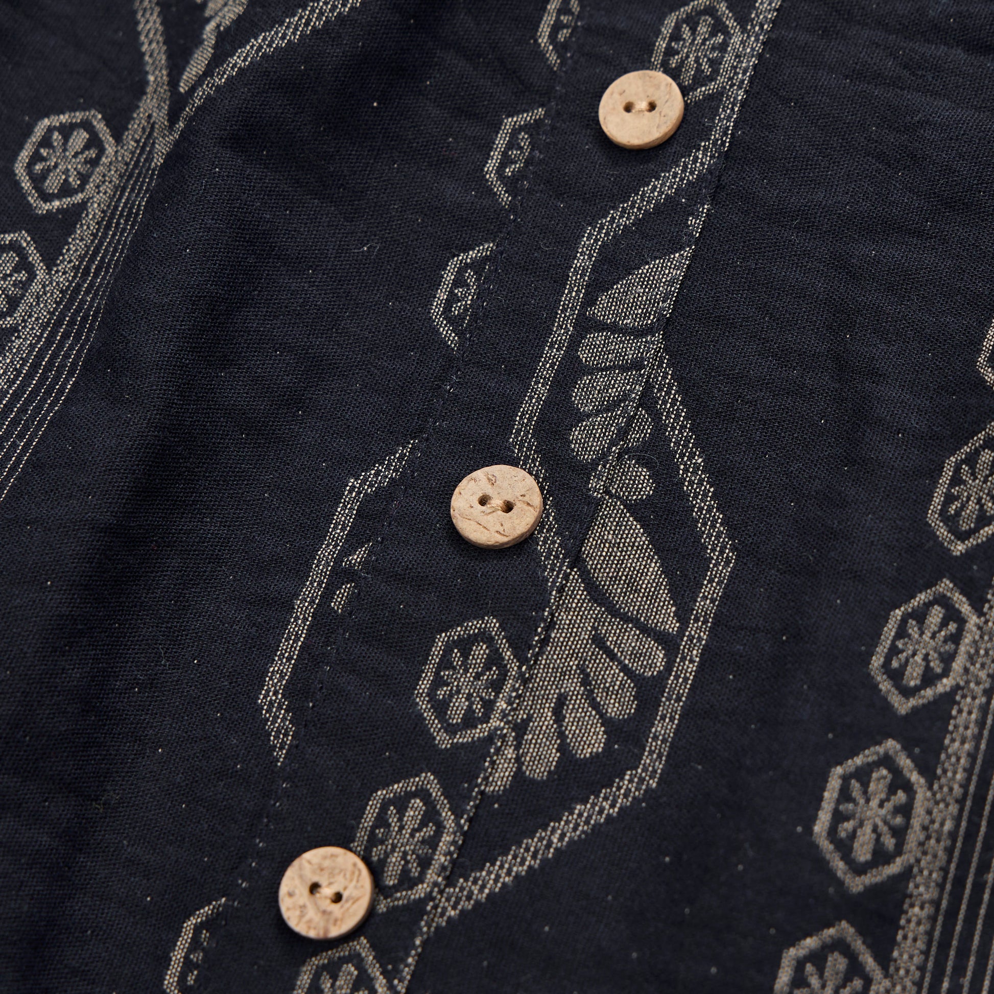 Vintage Navy Blue Geometric Cotton Nightdress - image 4