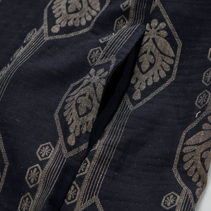 Vintage Navy Blue Geometric Cotton Nightdress - image 6