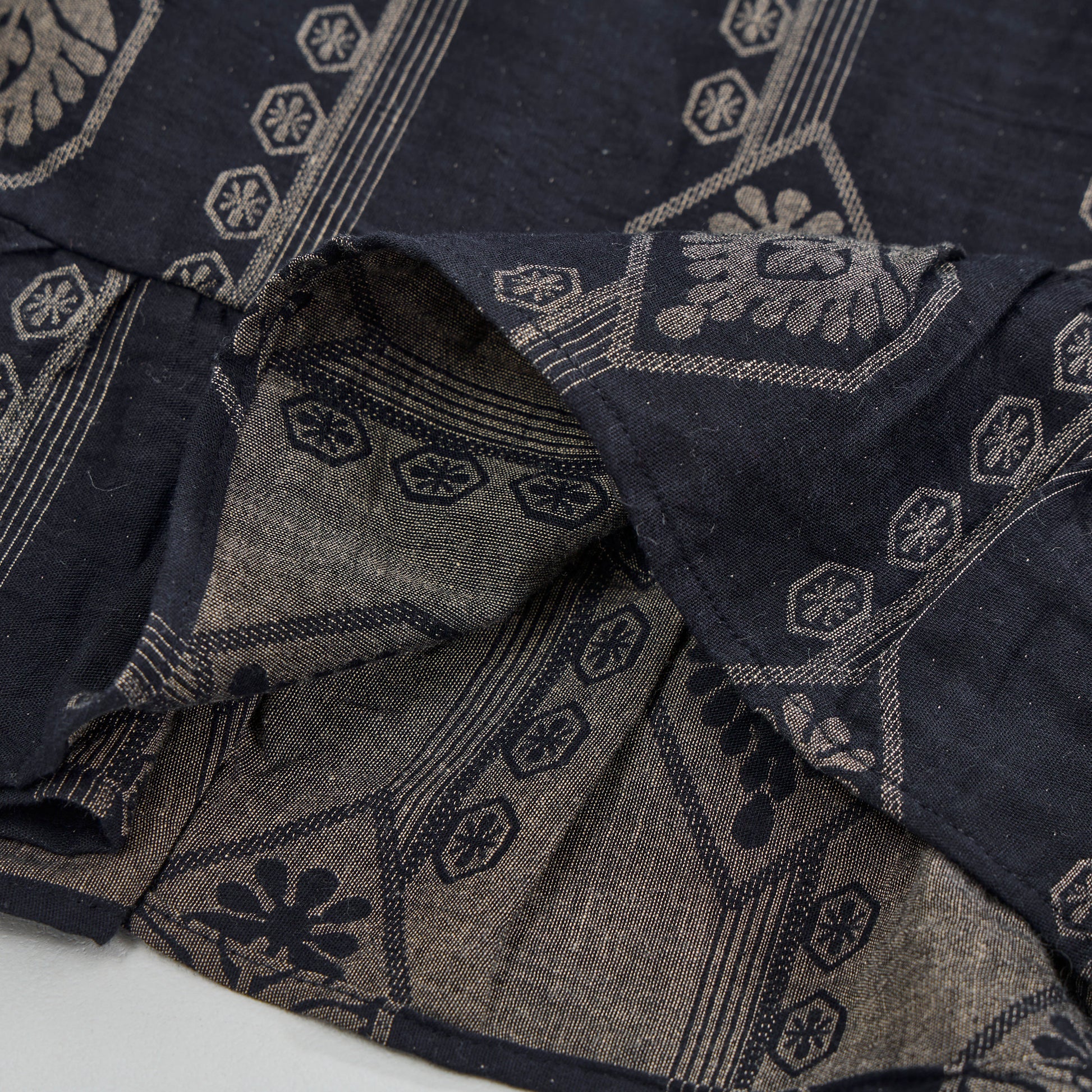 Vintage Navy Blue Geometric Cotton Nightdress - image 5