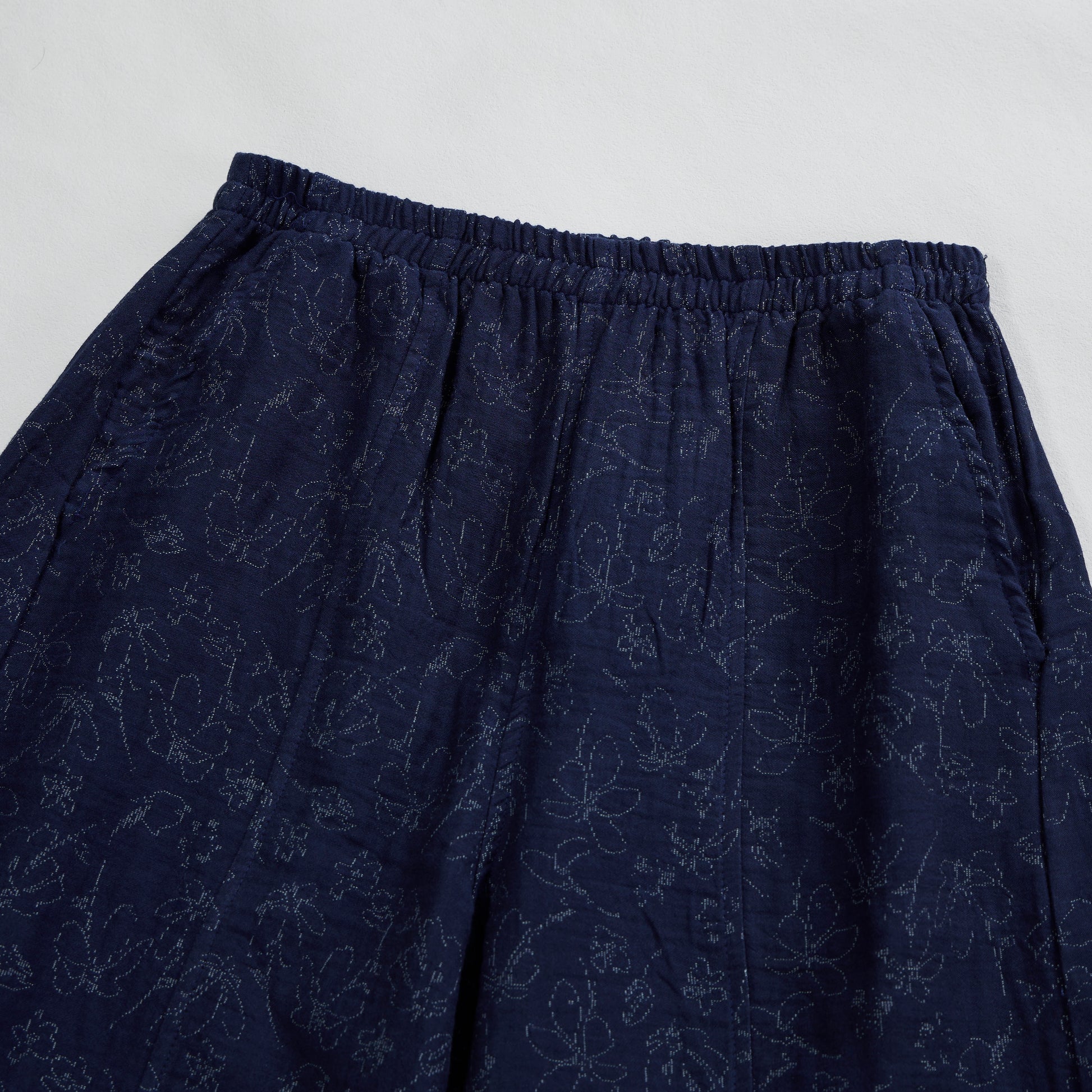 Retro Navy Blue Floral Cotton Tank Loungewear Set - image 6