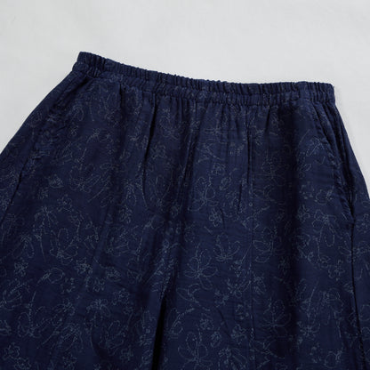 Retro Navy Blue Floral Cotton Tank Loungewear Set - image 6