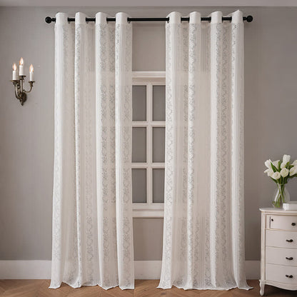 Vertical Stripe Light Filtering Grommet Window Drape - image 1