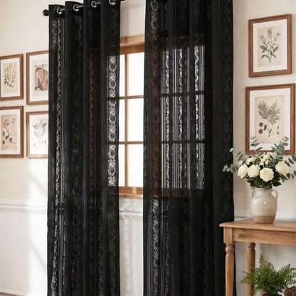 Vertical Stripe Light Filtering Grommet Window Drape - image 10