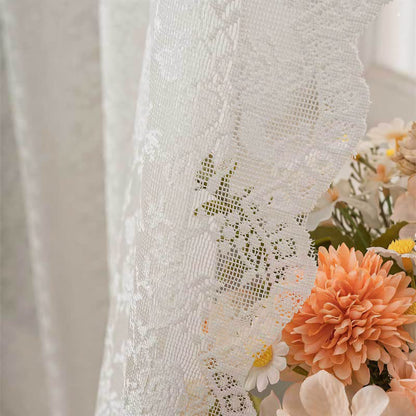 Grommet Top Airy Voile Lace Sheer Curtain - image 9