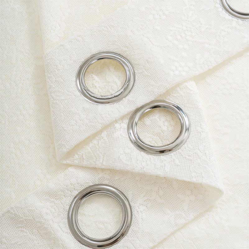 Grommet Top Airy Voile Lace Sheer Curtain - image 5