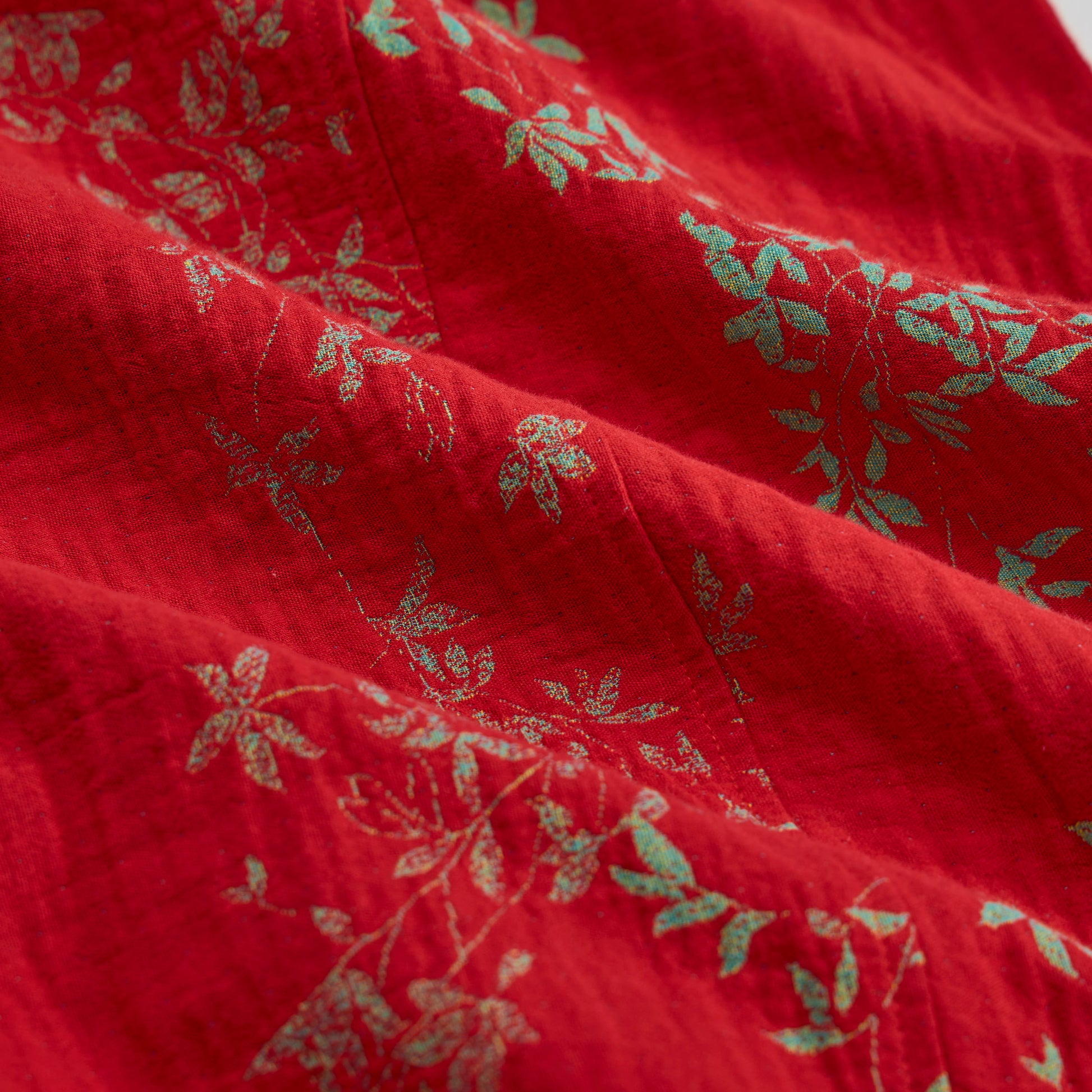 Red Floral Cotton Loungewear Pants - image 7