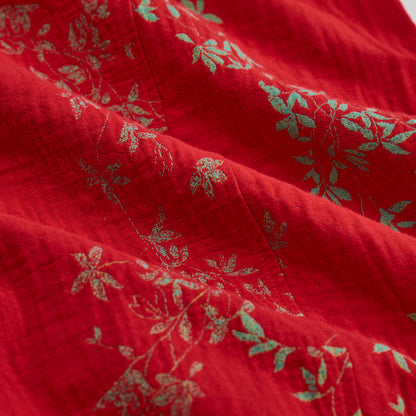 Red Floral Cotton Loungewear Pants - image 7
