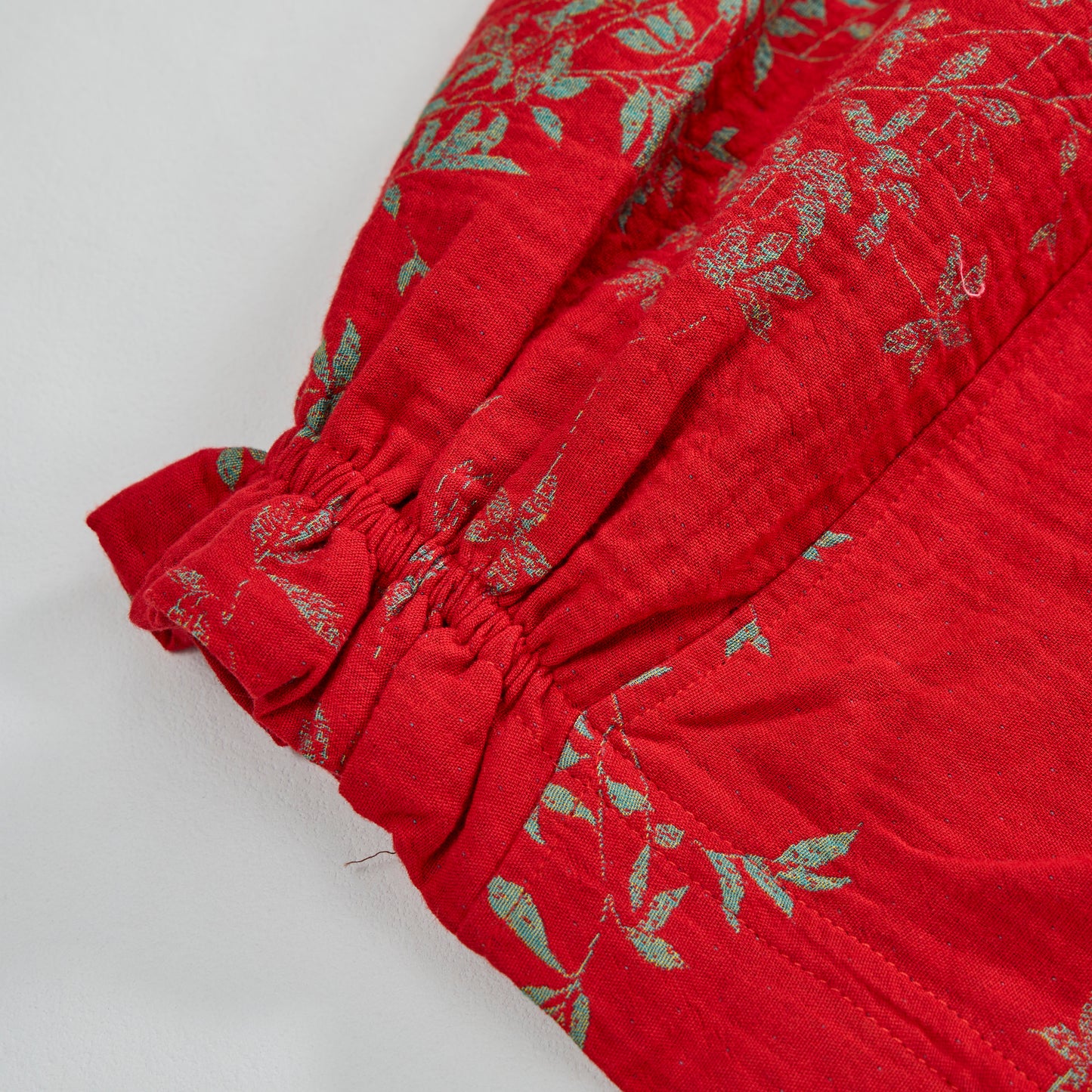 Red Floral Cotton Loungewear Pants - image 5