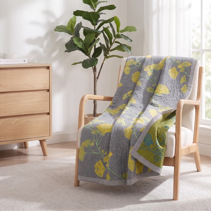 Retro Garden Flower Cotton Reversible Quilt - image 4