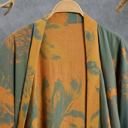 Reversible Vintage Floral Cotton Kimono Robe - image 1