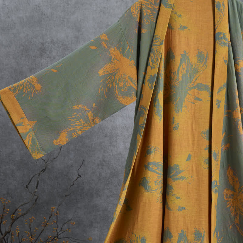 Reversible Vintage Floral Cotton Kimono Robe - image 2